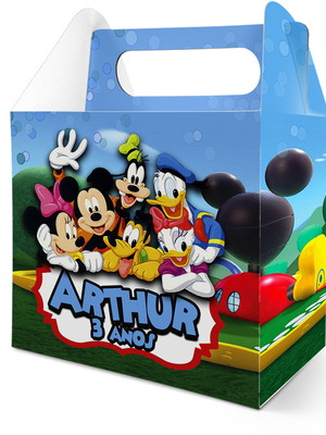 Caixinha surpresa personalizada turma do mickey