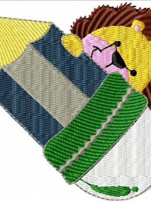Matriz bordado animais com lápis