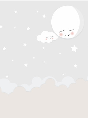 Papel de parede infantil lua com estrela ( alessandra schu )
