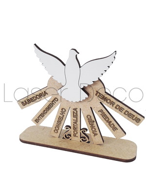 Lembrança 7 sete dons divino espirito santo pentecostes mdf