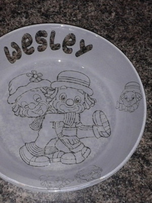 Prato de vidro para sopa (infantil) jateado