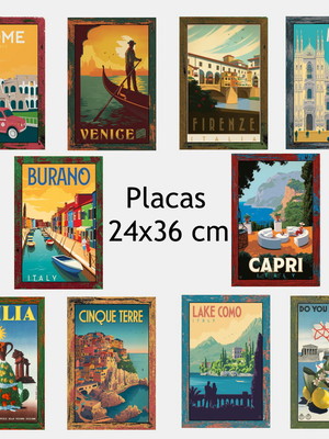 10 placas decorativas turismo itália