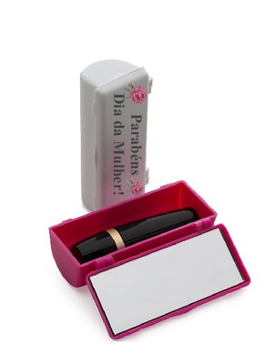 Porta batom plástico - em duas cores personalizado
