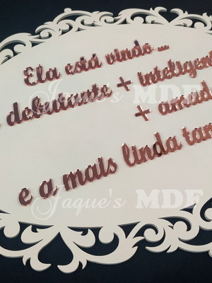 Placa oval personalizada com texto espelhado