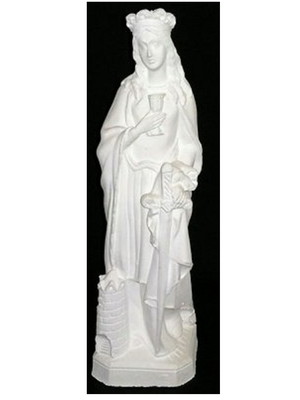 Escultura santa barbara em gesso cru para pintar