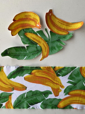 2 kits barra + patch aplique para pano prato bananas #1