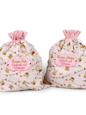 Kit saquinho para roupa suja e limpa