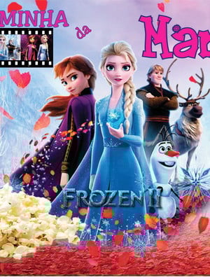 Rotulo balde pipoca frozen 2 lavável