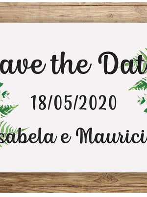 Placa save the date personalizada em mdf colorido