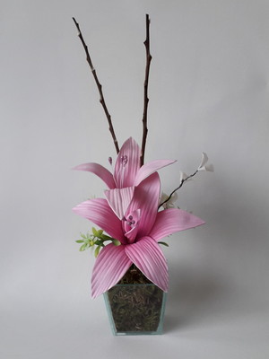 Arranjo de flores - orquídeas e lírios