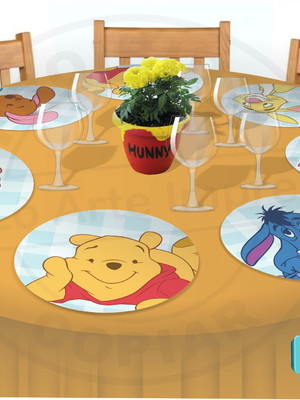 Sousplat 29cm personalizado ursinho pooh sem emenda
