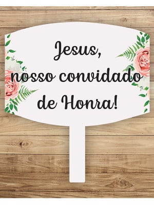 Placa noiva com cabo personalizada em mdf flores