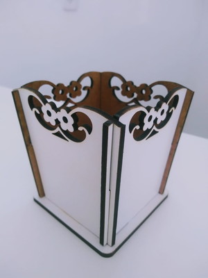 Cachepô em mdf branco
