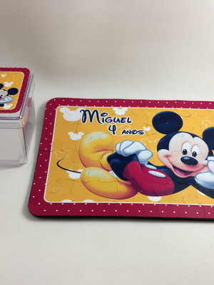 Quebra cabeça personalizado 24 peças mickey