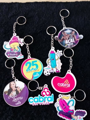 Chaveiros em acrílico personalizado 5cmx2mm