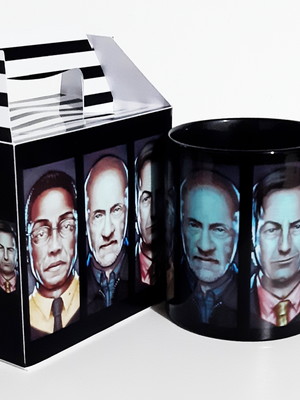 Caneca com interior e alça preta breaking bad