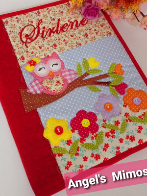 Capa de caderno coruja