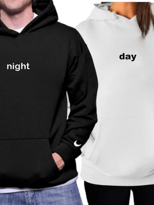 Kit 2 moletons casal night and day com touca e bolso