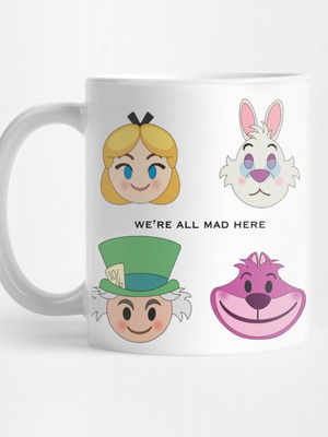 Caneca alice no país das maravilhas we’re all mad