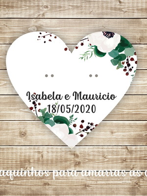 Porta aliança personalizado floral branco em mdf colorido