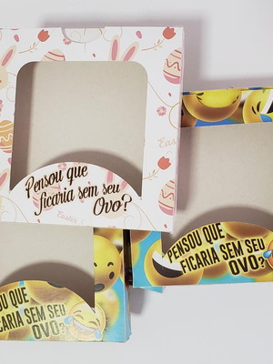 50 caixas para ovo frito de chocolate pré montada com visor