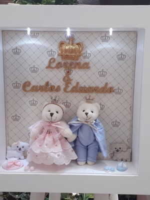 Quadro maternidade pingo de amor - gêmeos