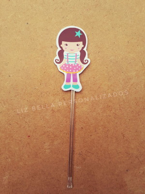 Topper para doces circo rosa 50 unidades