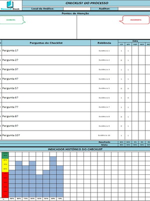 Planilha checklist excel - ferramentas da qualidade