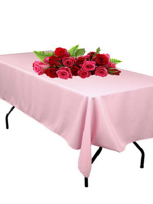 Toalha mesa sala jantar retangular 6 lugares rosa lisa
