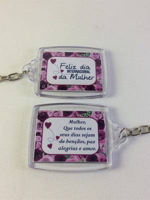 Chaveiro de acrílico personalizado dia da mulher