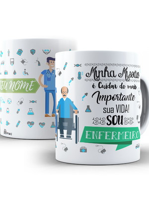Caneca enfermeiro personalizada com seu nome