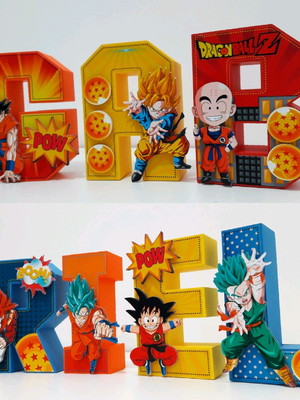 Letras decorativas 3d dragon ball z