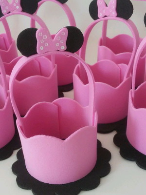 Cestinha lembrancinha minnie rosa