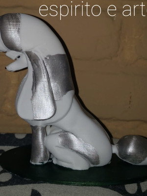 Poodle parti prata - resina abs - impressao 3d