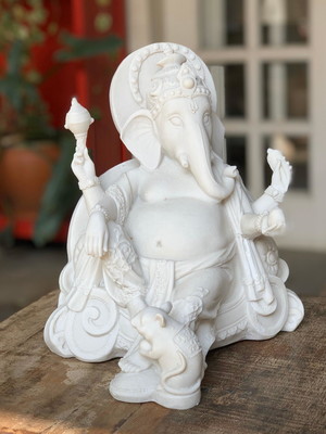 Ganesha 27cm - fortuna prosperidade - marmorite