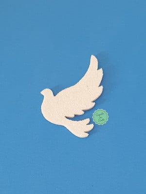 Aplique em eva com glitter - pomba da paz
