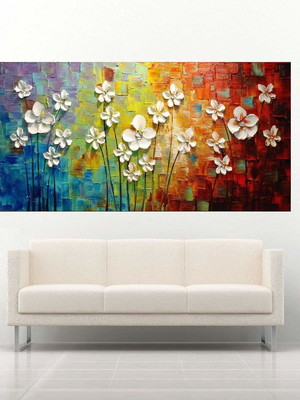 Pintura tela abstrato moderno cod 2447 cod 50x100cm
