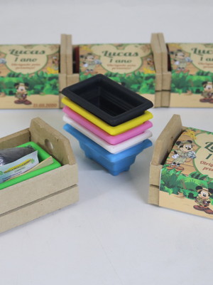 Kit caixote 6 mm com cinta personalizada -mickey safári