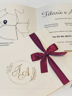 Convite casamento | marsala perolado