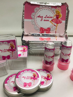 Kit lembrancinha personalizada 170 itens - barbie