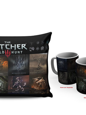 Kit the witcher, almofada e caneca