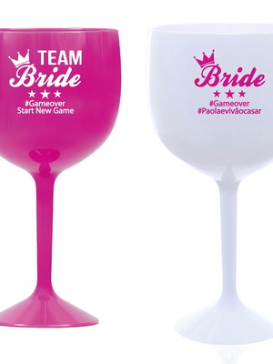 150 taça de gyn em acrilico - team bride personalizado com