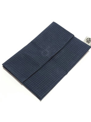 Mini porta moedas - azul quadriculado mini