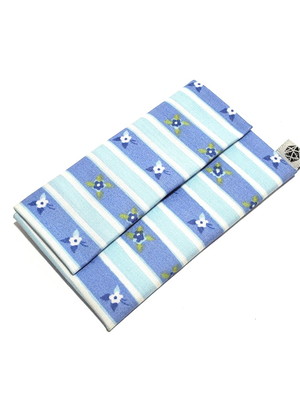 Mini porta moedas - azul listras e floral