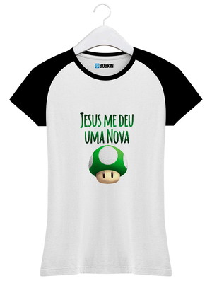 Baby look jesus me deu uma nova vida cogumelo game up vida