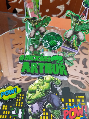 Kit personalizados hulk - 30 itens