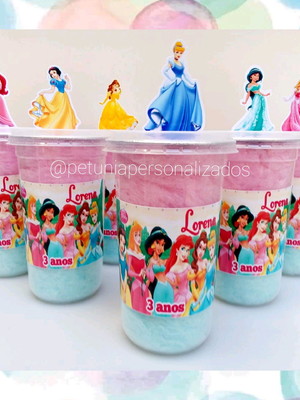 Algodão doce no copo - princesas