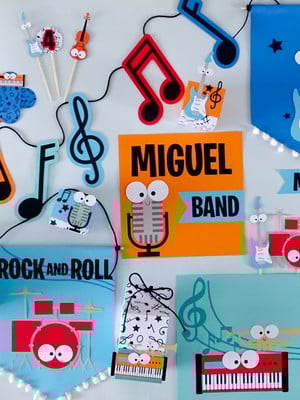 Kit música - papelaria para festa