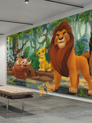 Painel rei leão em tecido