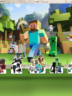 Kit festa prata painel + display minecraft island